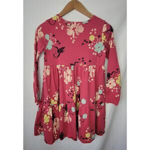 Tea Brand- Girl's Pink and floral long sleeve dress- size 12